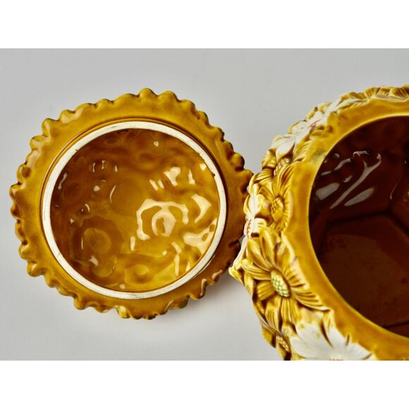 Fred Roberts Co. Daisy Round Cookie Jar Vintage - Picture 8 of 10